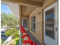 Condo balcony with entrance and window at 2133 Gulf View Blvd # 2133, Dunedin, FL 34698