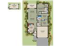 One-story home floor plan, 3 bedrooms, 2 baths, 2-car garage and covered lanai at 475 Winwood Ct, Port Charlotte, FL 33954