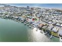 Property shown from above with waterway access at 11275 3Rd E St, Treasure Island, FL 33706