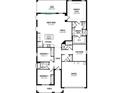One-story home floor plan showcasing an open layout, 3 bedrooms, and 2 baths at 12348 49Th E St, Parrish, FL 34219