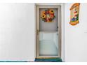 Front door decorated with a fall wreath at 3515 41St S Ter # 221, St Petersburg, FL 33711