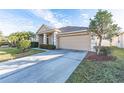 Tan house with a two-car garage and driveway at 3602 Juneberry Dr, Wesley Chapel, FL 33543
