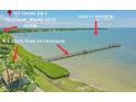 Aerial view of Safety Harbor and the pier, with R.E. Olds Park conveniently located right next door in Oldsmar at 102 Shore E Dr, Oldsmar, FL 34677