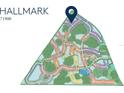 Community map displaying the layout of the Hallmark neighborhood, including streets, lakes, and amenities at 6140 Wire Grass Ct, Nokomis, FL 34275