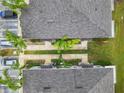 Top-down aerial view of townhomes and walkways at 18183 Paradise Point Dr, Tampa, FL 33647