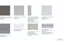 Material board showing various finishes, flooring, and cabinetry at 5136 Slate Hue Pl, Apollo Beach, FL 33572