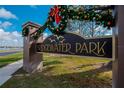 Bridgewater Park community entrance sign decorated for the holidays at 7142 Royal George Ct, Wesley Chapel, FL 33545