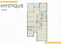 Mystique floorplan showcasing a 23400 square foot layout with bedrooms, kitchen, gathering room, and covered lanai at 3065 Winding Creek Trl, North Port, FL 34289
