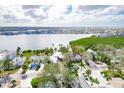 High-angle view of a waterfront property nestled within a residential community at 307 10Th Ave, Indian Rocks Beach, FL 33785