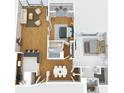 Detailed floor plan showcasing the layout of the home's kitchen, living room, bedrooms, and bathroom at 7400 Sun Island Dr # 501, South Pasadena, FL 33707