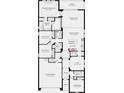 Floor plan showcasing the layout of a four-bedroom, three-bathroom home with a two-car garage at 5130 Slate Hue Pl, Apollo Beach, FL 33572