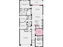 Floor plan showcasing the layout of a four-bedroom, three-bathroom home with a two-car garage at 708 Sky Shade Dr, Apollo Beach, FL 33572