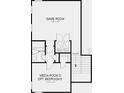 Second floor plan displaying game room, media room or optional bedroom, bathroom, and access stairs at 33696 Seafarer Ln, Wesley Chapel, FL 33543