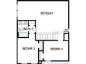 Second-floor plan featuring bedrooms, a bathroom, and a retreat area at 11846 Mile Marsh Dr, Riverview, FL 33569