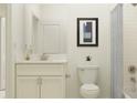 Clean bathroom with a white vanity and shower at 11706 Lilac Pearl Ln, Parrish, FL 34219