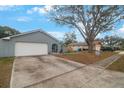 Gray house with white garage door and a spacious yard at 1009 Black Knight Dr, Valrico, FL 33594