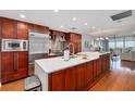 Modern kitchen with stainless steel appliances and an island at 1120 E Kennedy Blvd # 1221, Tampa, FL 33602