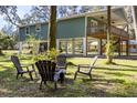 Relaxing backyard with fire pit and seating area near home at 39744 Amber Ave, Zephyrhills, FL 33540