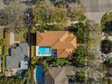 Bird's eye view of house with pool in residential area at 1388 Brightwaters Ne Blvd, St Petersburg, FL 33704