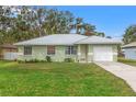 Charming one-story home featuring a well-manicured lawn and a durable metal roof at 807 Leffingwell Ave, Ellenton, FL 34222