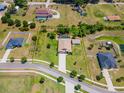 Aerial view of home with private pool and detailed lot line showing property boundaries in a suburban neighborhood at 3406 Ranchdale Dr, Plant City, FL 33566