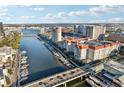 Beautiful aerial view of the harbor and waterfront condo building with stunning city views at 700 S Harbour Island Blvd # 226, Tampa, FL 33602