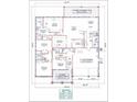 Detailed floor plan showcasing layout including a three car garage, covered lanai, and area measurements at 2402 Cumberland Cliff Dr, Ruskin, FL 33570