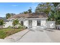 Charming single-story home features a manicured front yard with a stone walkway and driveway at 3815 W San Juan St, Tampa, FL 33629