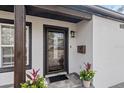 Close-up of the home's front entrance, showcasing the front door, porch, and plants at 4420 Pompano Se Dr, St Petersburg, FL 33705