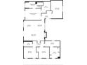 Detailed floor plan showcasing the layout of the home, including bedrooms, bathrooms, kitchen, and living areas at 11001 Hobson St, Spring Hill, FL 34608