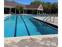 A community swimming pool with clear blue water and lounge chairs, perfect for relaxing and enjoying the outdoors at 5557 Baywater Dr, Tampa, FL 33615