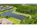 Aerial view of community pond and nature trail at 4899 Isola Ct, Wesley Chapel, FL 33543