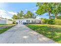 Charming single-story home with updated exterior paint, landscaping, and long concrete driveway at 8703 Driftwood Dr, Tampa, FL 33615