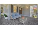 Inviting front porch with stylish seating and brick flooring provides a cozy outdoor space at 323 Appian Ne Way, St Petersburg, FL 33704