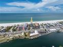 Aerial view of the condo community, showing proximity to the beach and water access at 3910 Gulf Blvd # 400, St Pete Beach, FL 33706