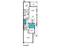 Detailed floor plan showcasing the layout of a two bedroom home with open living space, and a two car garage at 18491 Green Garden Ct, Venice, FL 34293