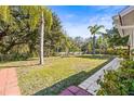 Spacious backyard with lush lawn, mature trees, and a privacy fence, perfect for outdoor enjoyment at 4251 Whittner Dr, Land O Lakes, FL 34639