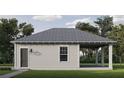 Quaint backyard accessory dwelling unit with modern door and window trim, and an attached covered lanai at 1119 26Th N Ave, St Petersburg, FL 33704
