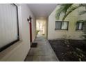 Exterior hallway view showing unit entrances and access along the side of the condo building at 11723 Raintree Village Blvd # B, Temple Terrace, FL 33617