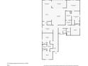 Layout of the home with dimensions showing the kitchen, bedrooms, bathrooms and living spaces at 11717 Navajo Sandstone St, Riverview, FL 33579