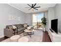 Comfortable living room with a large window and a view at 700 S Harbour Island Blvd # 738, Tampa, FL 33602