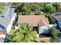 An aerial view showcases this cozy home with mature trees and a well-maintained exterior at 1011 W Charter St, Tampa, FL 33602