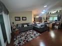 Cozy living room with plush seating, a geometric patterned rug, and natural light at 12139 Buffington Ln, Riverview, FL 33579