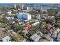 Aerial view shows the property's location near the water and a prominent nearby hotel at 732 Oak Ne St, St Petersburg, FL 33701