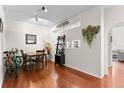 Bright dining area features hardwood floors and decorative accents at 501 Knights Run Ave # 1310, Tampa, FL 33602