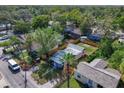 Aerial shot of a neighborhood showcasing lush trees, well-maintained homes, and a serene environment at 8308 N Mulberry St, Tampa, FL 33604