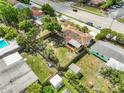 Aerial view of the property highlighting its fenced backyard and proximity to local roads at 5985 38Th N Ave, St Petersburg, FL 33710