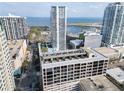 Stunning aerial view of the city skyline featuring luxurious high-rise condos near a scenic harbor at 175 2Nd S St # P03, St Petersburg, FL 33701