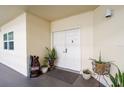 Inviting entryway with double doors, plants, and a charming welcome bear statue at 1000 S Harbour Island Blvd # 2207, Tampa, FL 33602