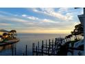 Beautiful waterfront views of docks, palms and open water at sunset at 5202 Beach Se Dr # C, St Petersburg, FL 33705